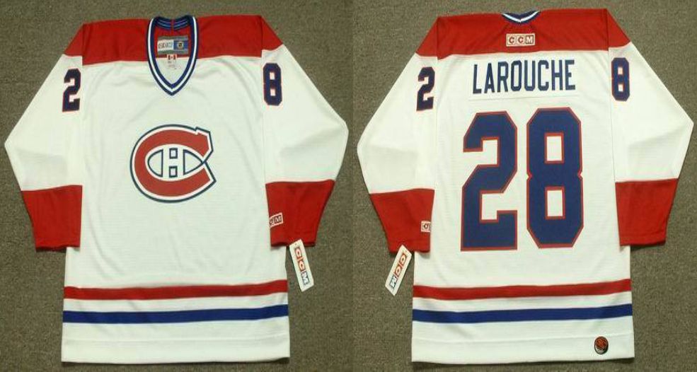 2019 Men Montreal Canadiens 28 Larouche White CCM NHL jerseys